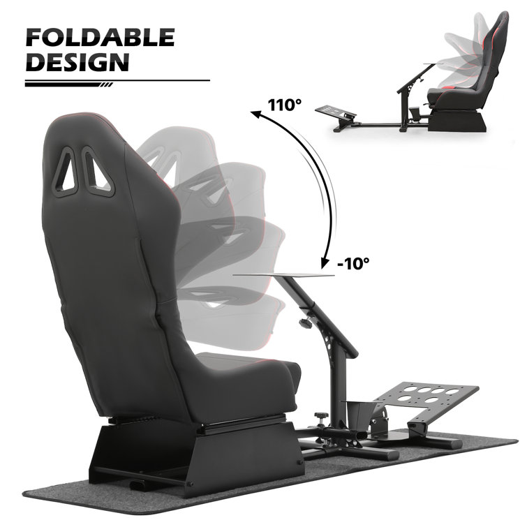 Inbox Zero Racing Simulator Cockpit with Gaming Seat Steering